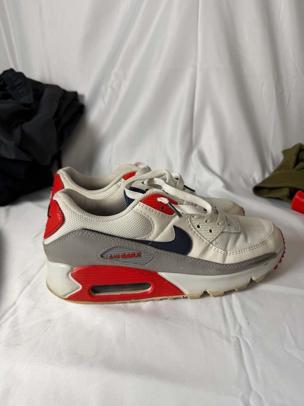 Nike Air Max 90 'USA 2021' White Navy Red Sneakers DB0625-101